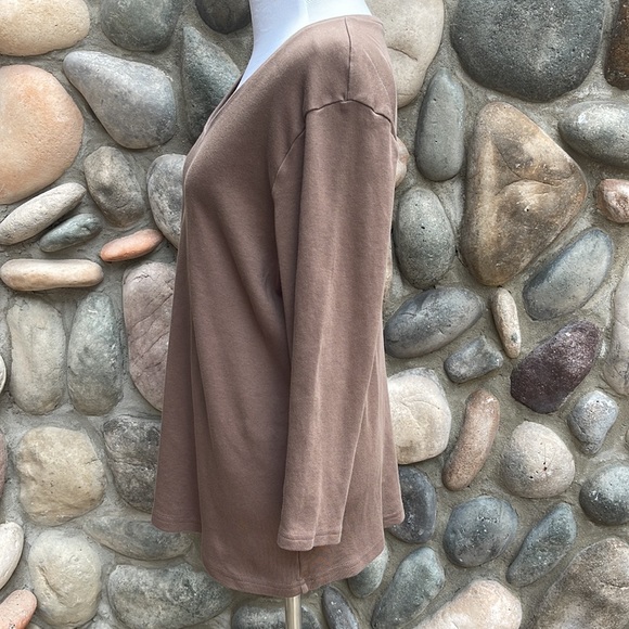 Karen Scott Brown V-Neck 3/4 Sleeve Top XL - Picture 2 of 7